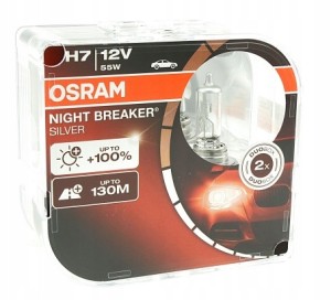 ŻARÓWKI OSRAM H7 12V 55W NIGHT BREAKER SILVER+100%